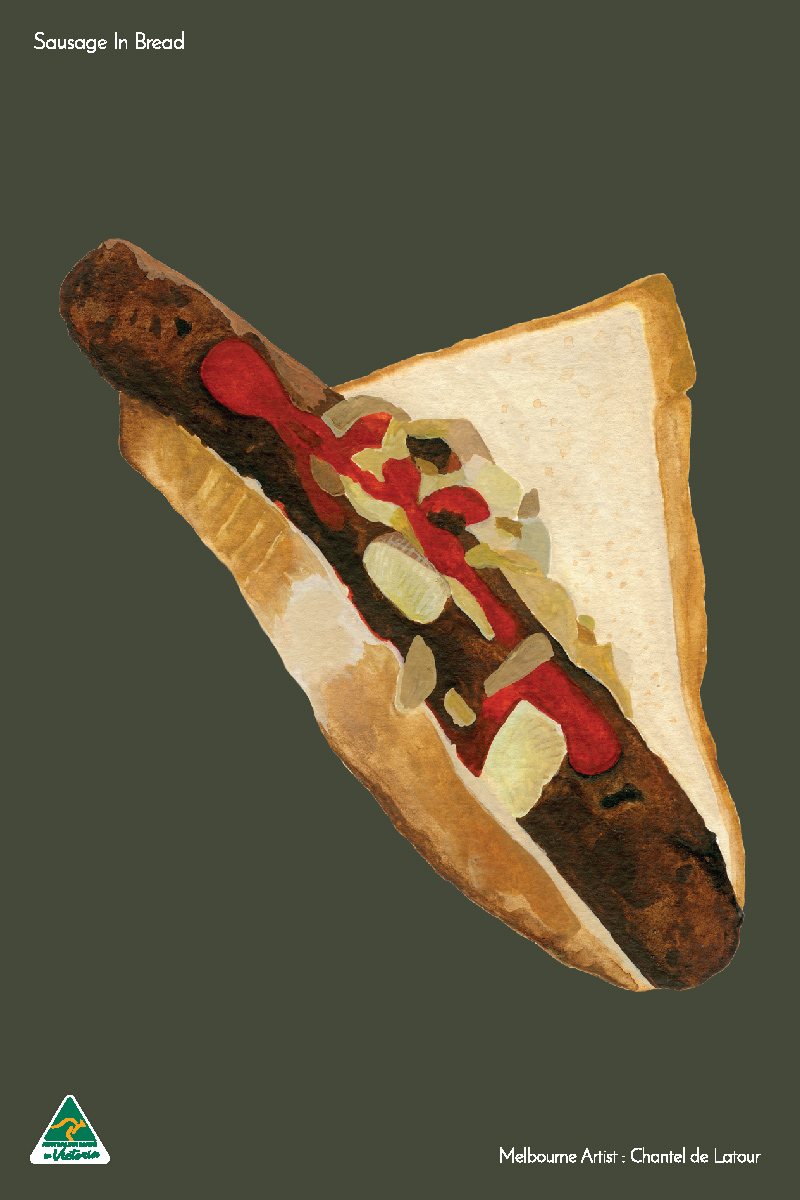 TEA TOWEL SAUSAGE IN BREAD GREEN