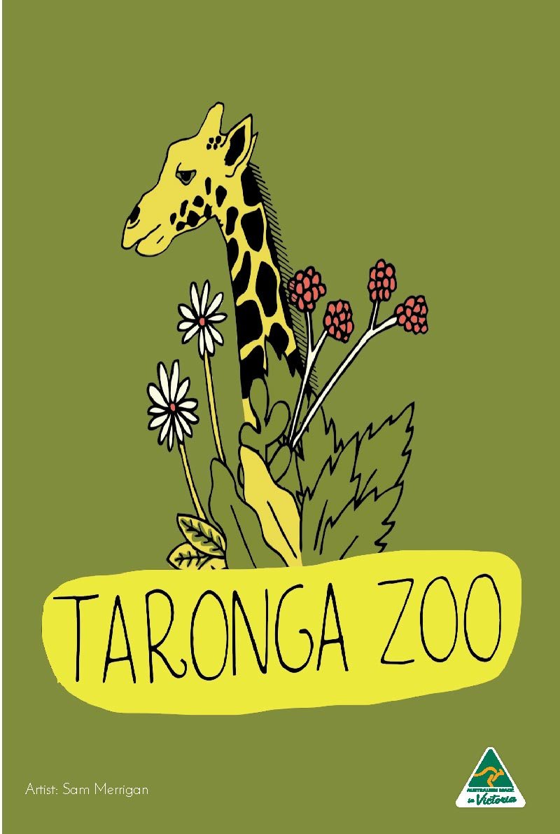 TEA TOWEL - TARONGA ZOO GREEN