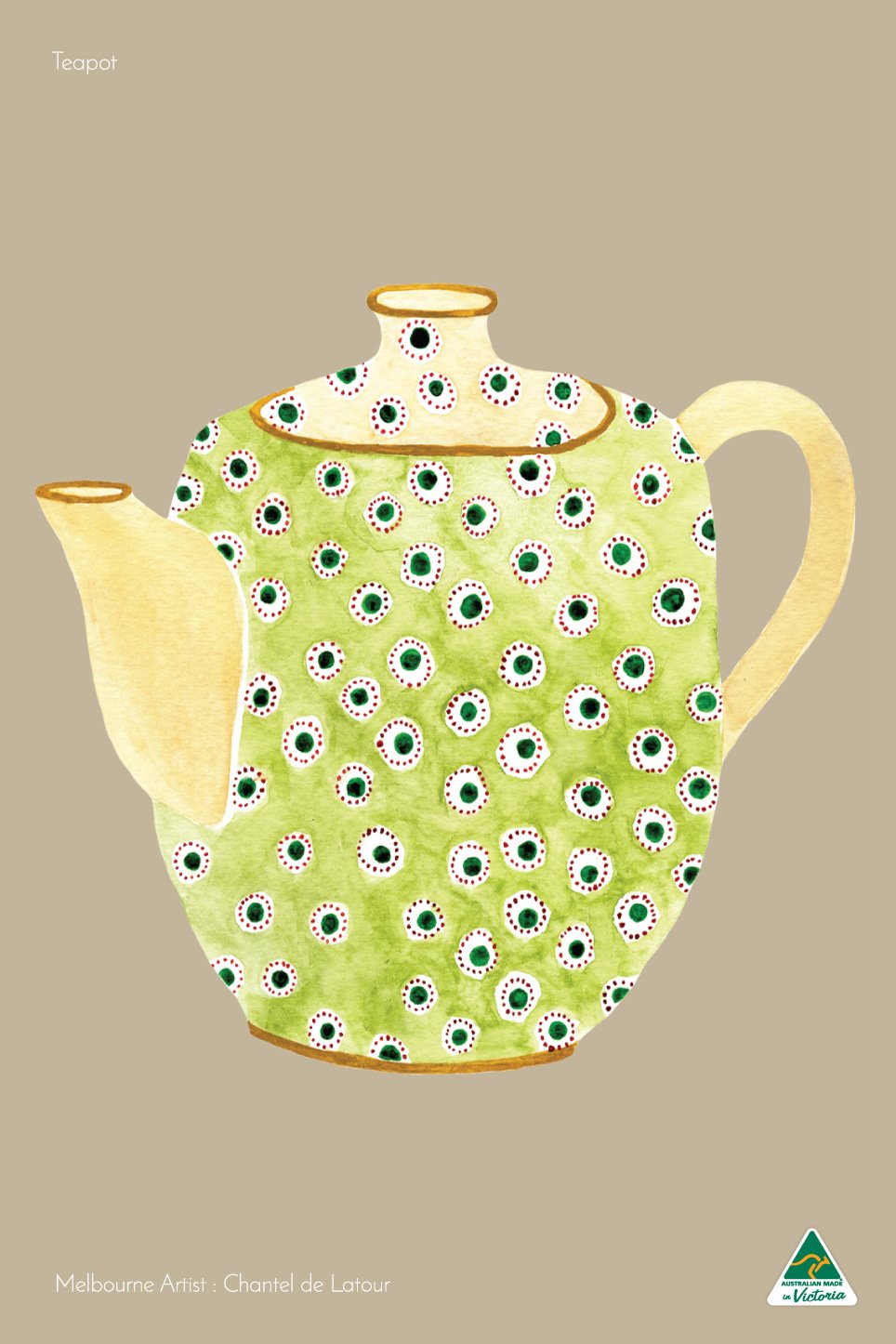 TEA TOWEL TEAPOT BEIGE