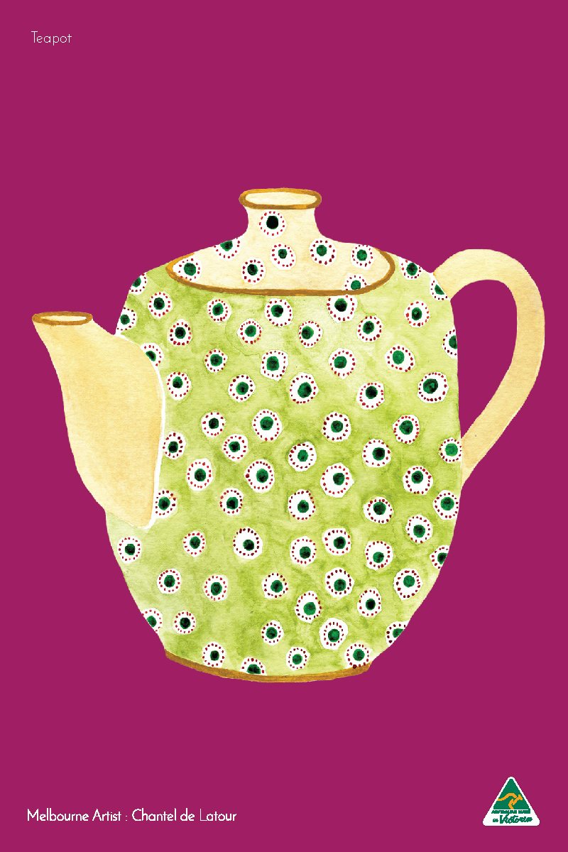 Tea Towel - Teapot Purple