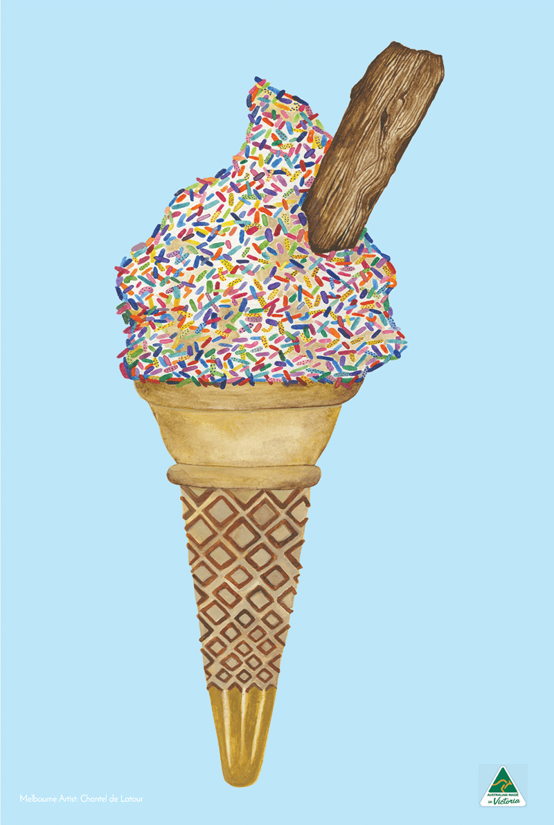 TEA TOWEL MR WHIPPY ICE CREAM LIGHT BLUE