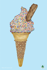 Tea Towel - Mr Whippy Ice Cream Light Blue