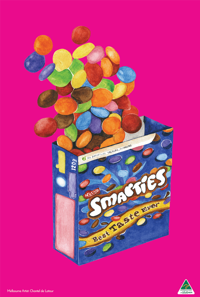 TEA TOWEL SMARTIES MAGENTA