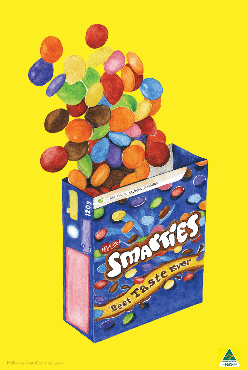 TEA TOWEL SMARTIES HOT YELLOW