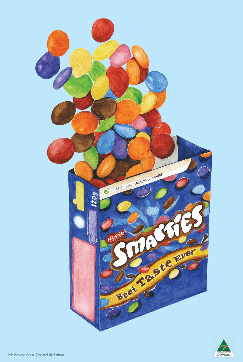TEA TOWEL SMARTIES LIGHT BLUE