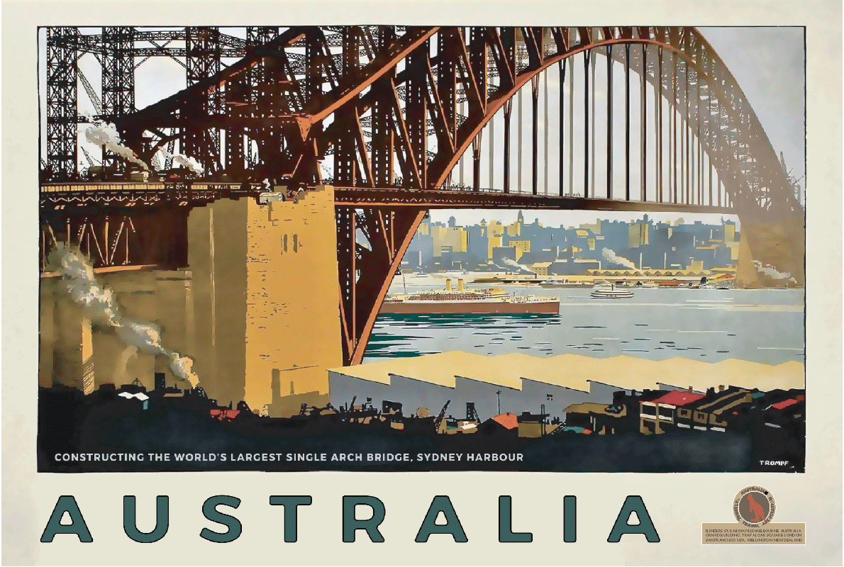 TEA TOWEL - VINTAGE HARBOUR BRIDGE