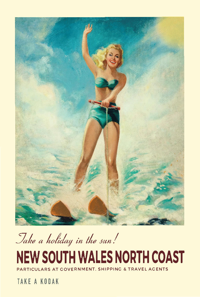 TEA TOWEL - WATER SKIING