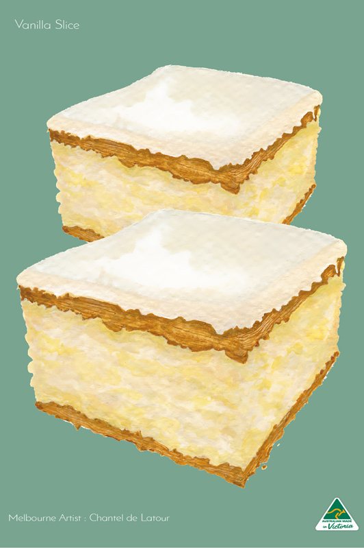 TEA TOWEL VANILLA SLICE LIGHT GREEN