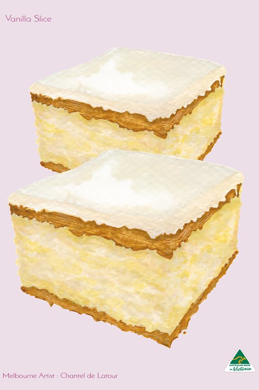 TEA TOWEL VANILLA SLICE LIGHT PINK