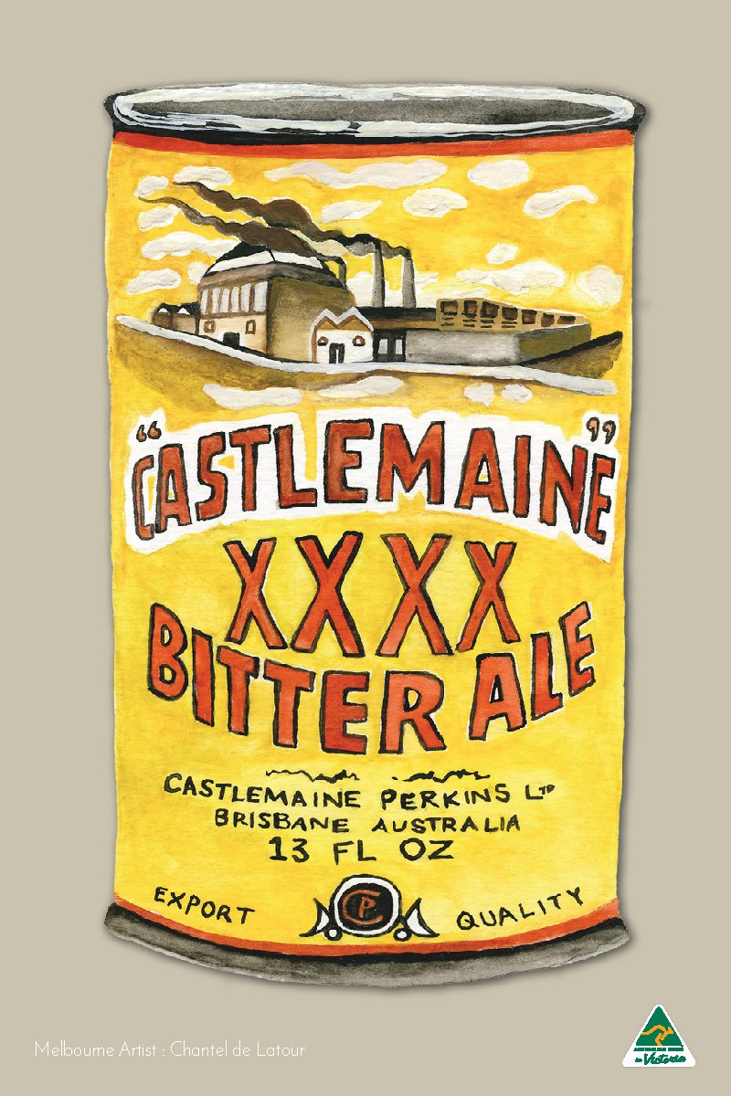 TEA TOWEL CASTLEMAINE XXXX FAWN