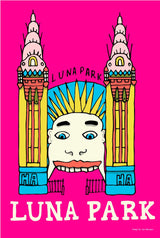 Tea Towel - Luna Park Magenta