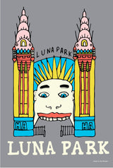 Tea Towel - Luna Park Grey