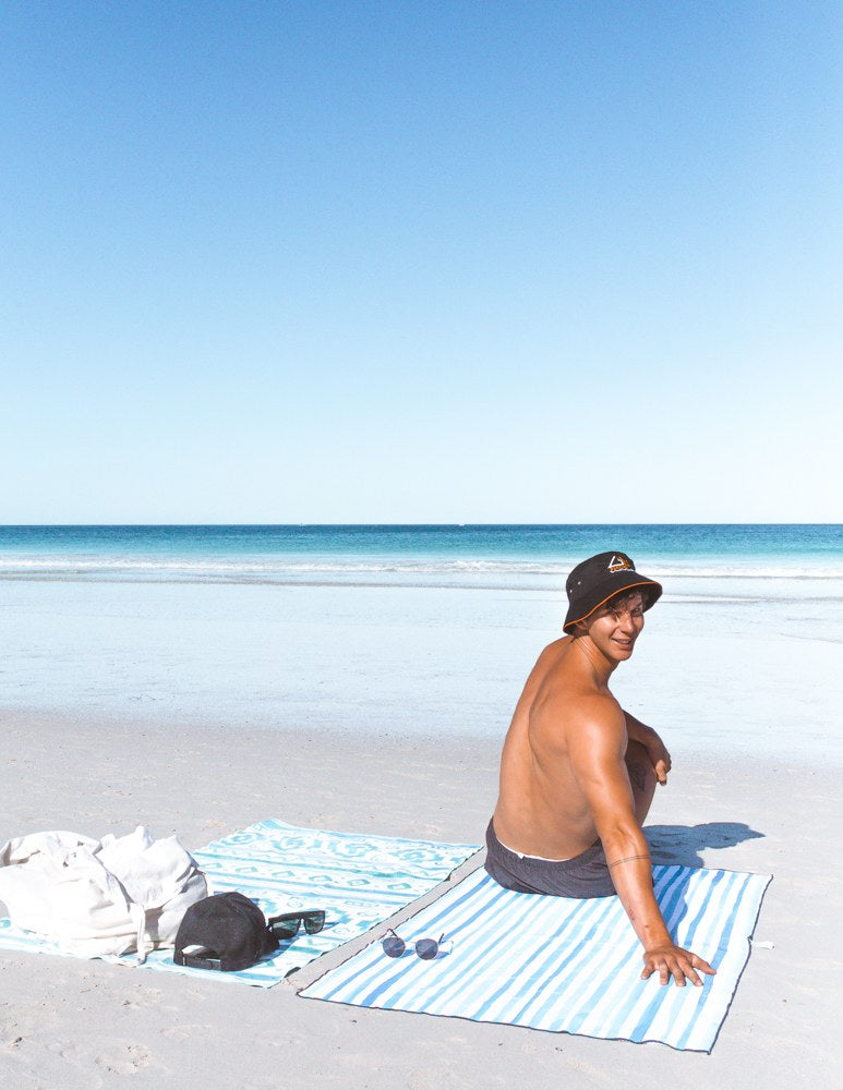 Main Beach ECO beach towel lifestyle, Australian beach
