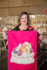 Pavlova tea towel hand-printed in our Melbourne workshop
