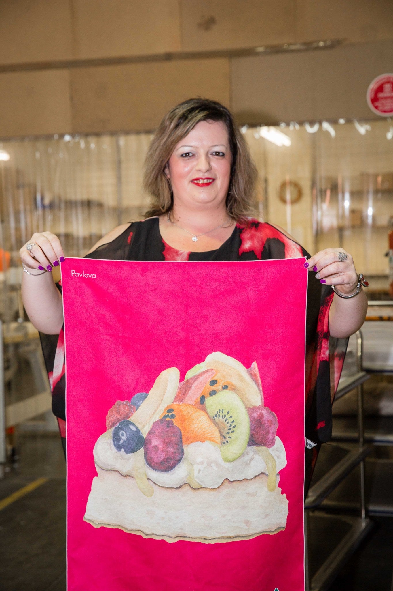 Pavlova tea towel hand-printed in our Melbourne workshop