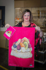 Pavlova tea towel hand-printed in our Melbourne workshop