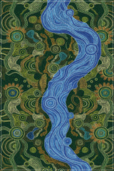 Tea Towel - Kedron Brooke, On Country by Uncle John Smith-Gumbula