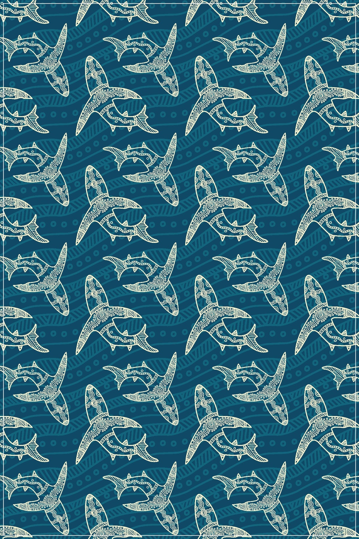 Tea Towel - Manna Bulmanydji, Shark by Uncle John Smith-Gumbula