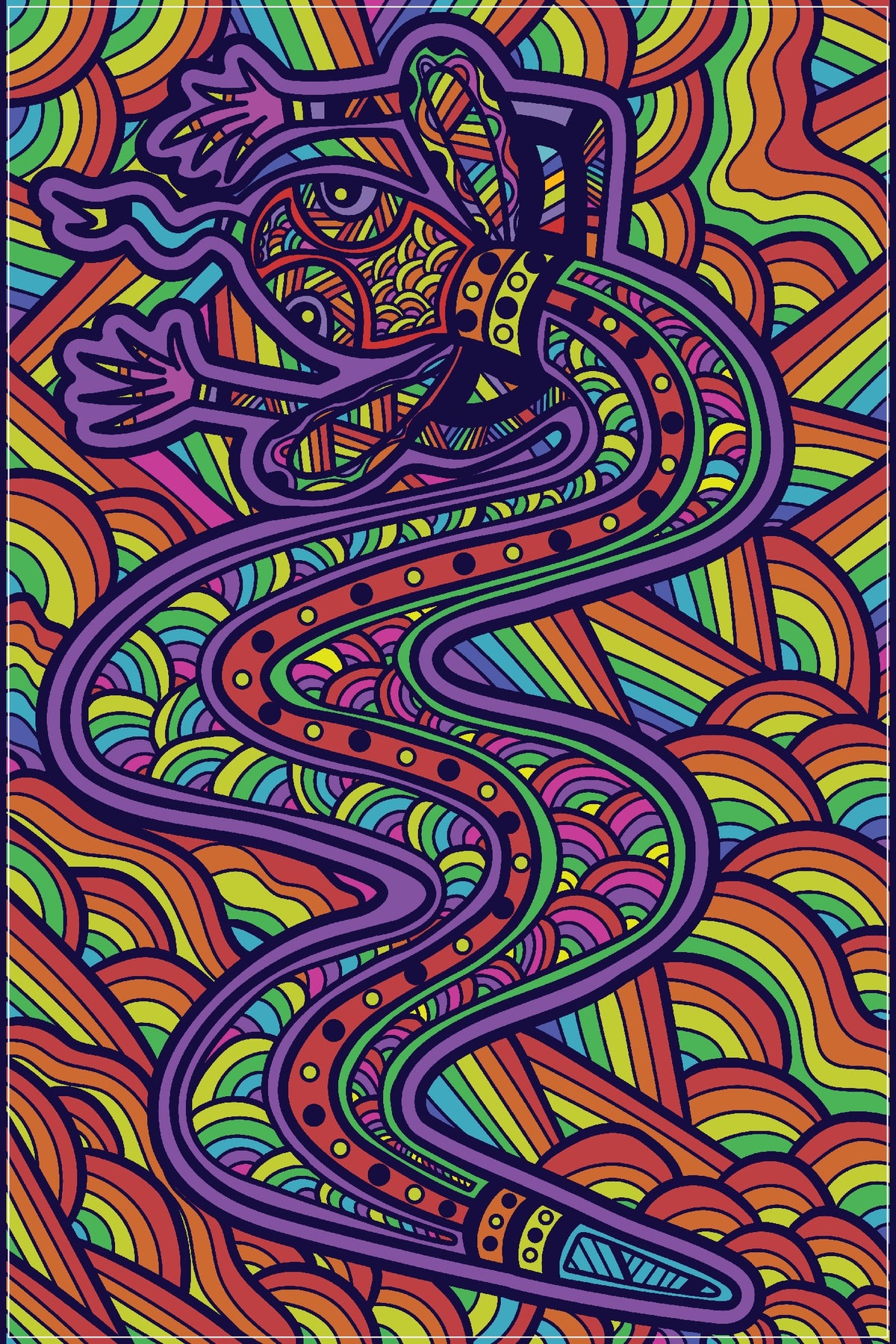 Tea Towel - Mundagarra', Rainbow Serpent Dreaming by Uncle John Smith-Gumbula